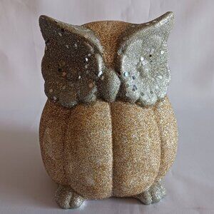 Ceramic Glitter Pumpkin Owl